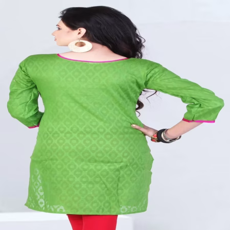 Pazaar Tulip Yellow & Green Embroidered Festival kurti