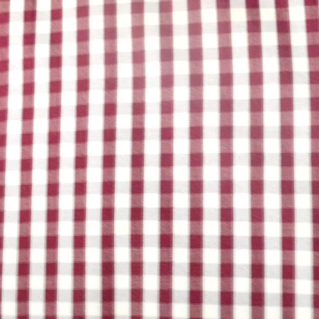 Raymond-Red & White Checks Polycotton Shirt Fabric