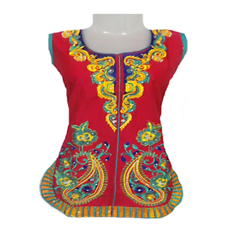 Stylish Embroidered Maroon Kurti (10-12 Years)