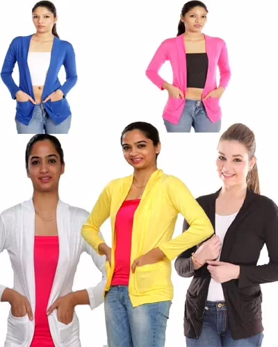 Wholesale Colourful Plain Shrugs (5 Pc)