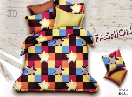 Star-box Check Polycotton Printed Bedsheet