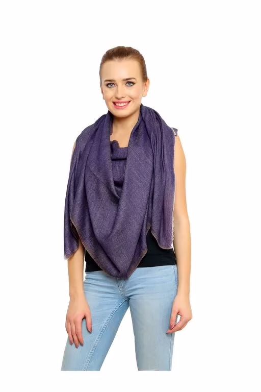 Uniscarf Silk Wool Reversible Brown & Purple Shawl