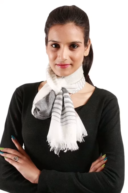 Uniscarf Steel Grey Stripe viscose stole for women