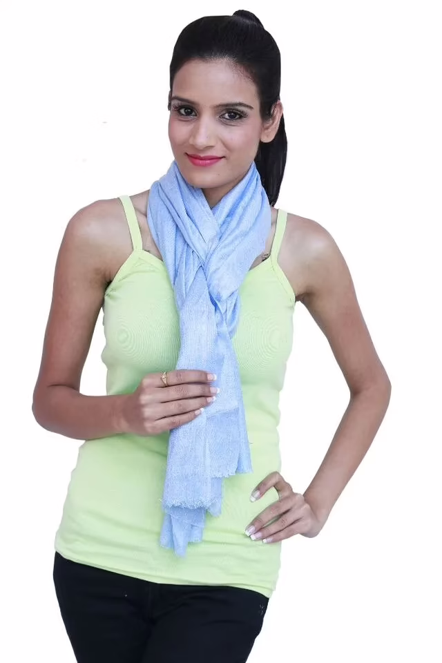 Turquoise Butterfly Plain Modal Stole for women