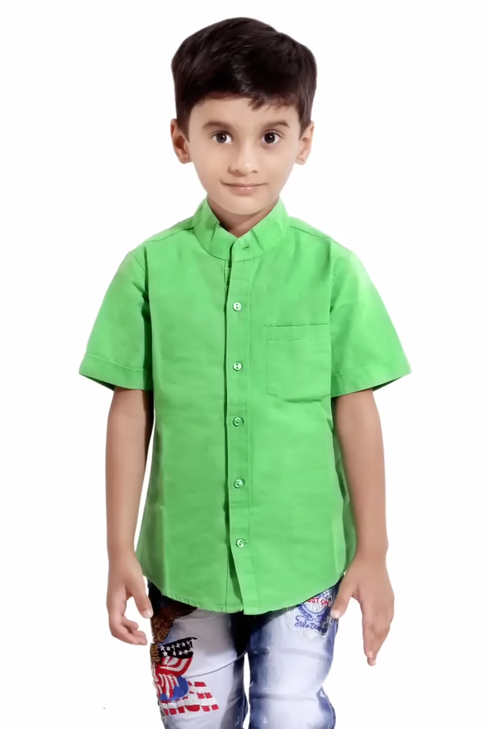 hushbhi baby boys casual green shirt
