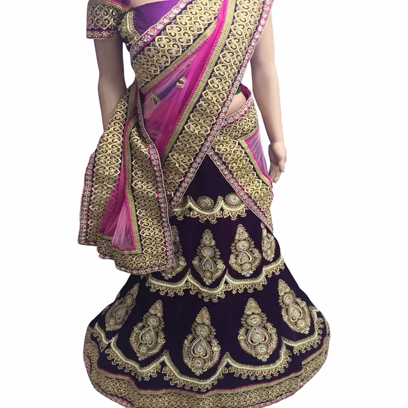 Viva N Diva Purple & Pink Colored Net With Georgette Saree