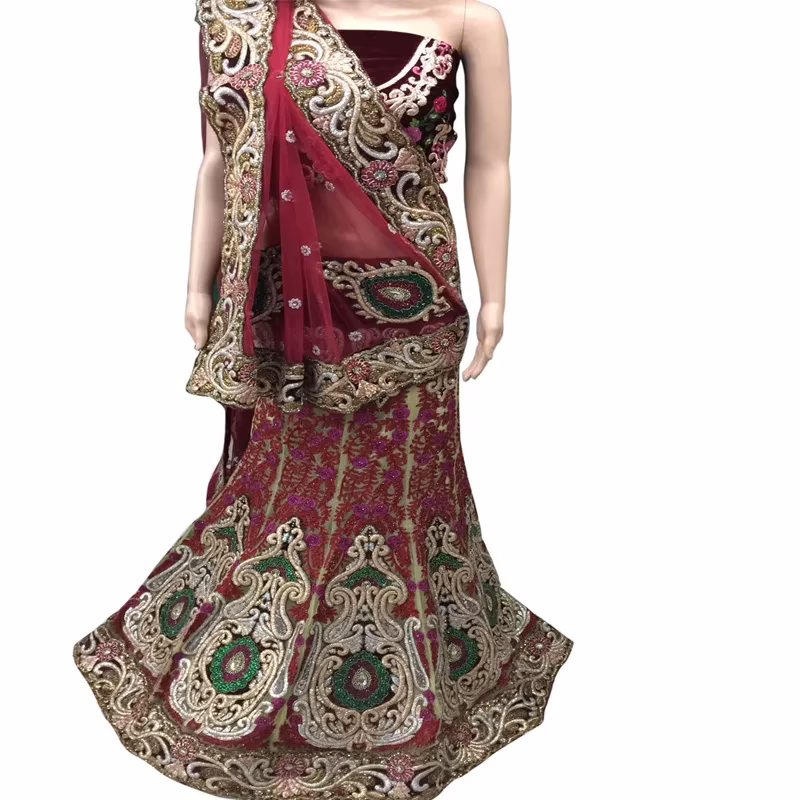 Viva N Diva Red Colored Net Saree