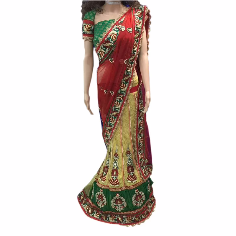 Viva N Diva Red And Yellow Colored Net Saree