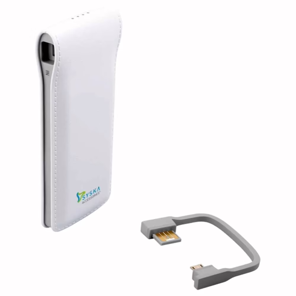 Syska Powe Fashion 6000 Mah Power Bank - White