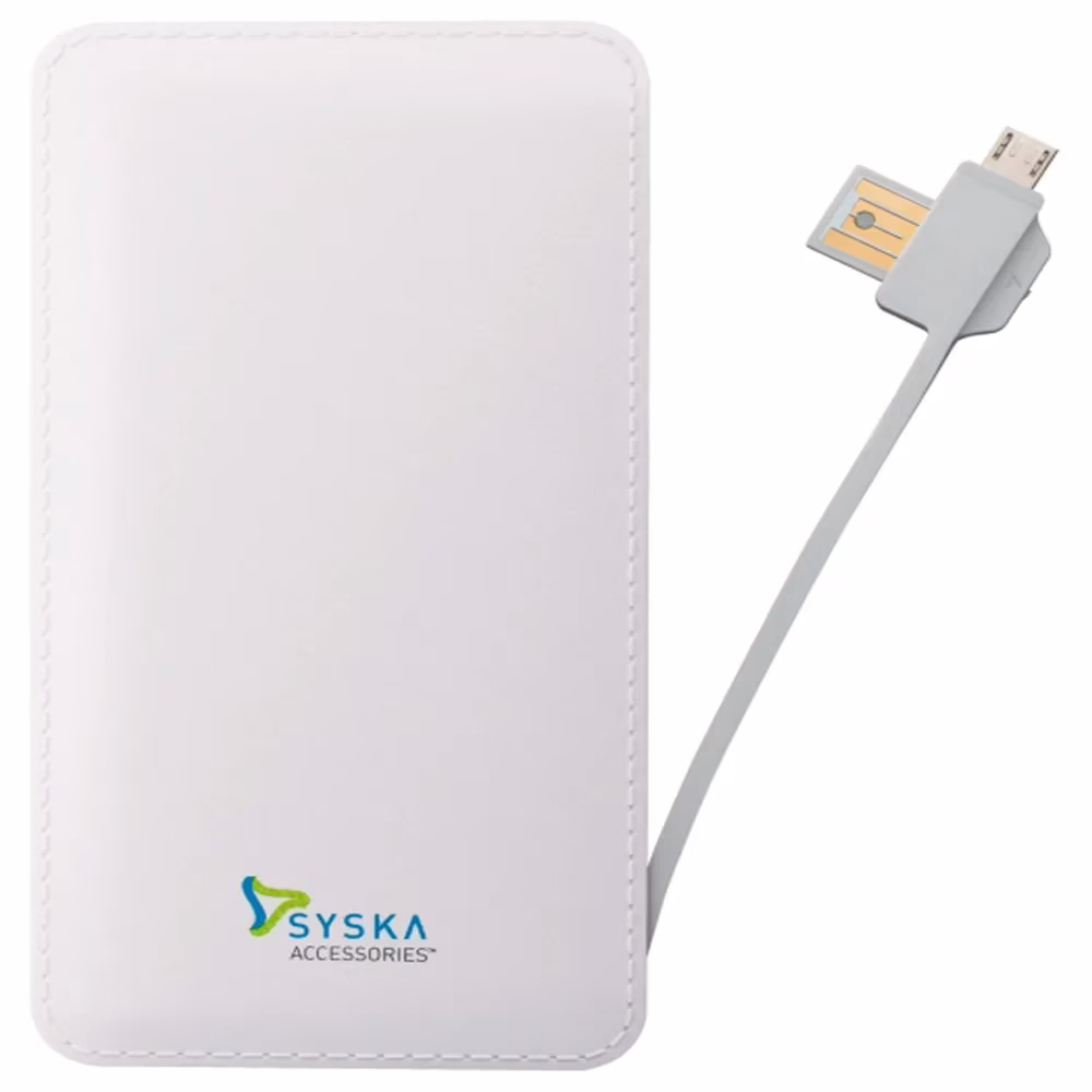 Syska Power Vintage 6000 Mah Power Bank - White