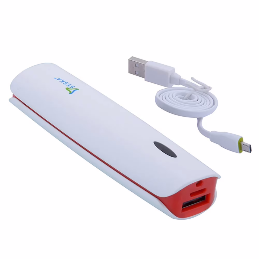 Syska Power Tube 2600 mAh Power Bank - White