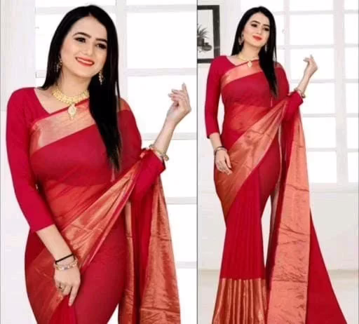 Kashvi Chiffon Viscose Silk Red Sarees