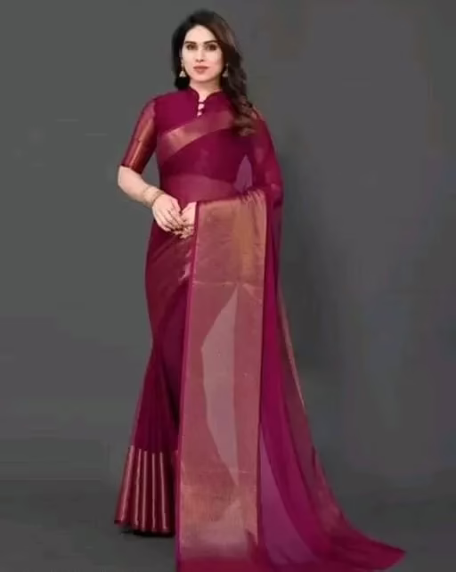 Kashvi Chiffon Viscose Silk Purple Sarees
