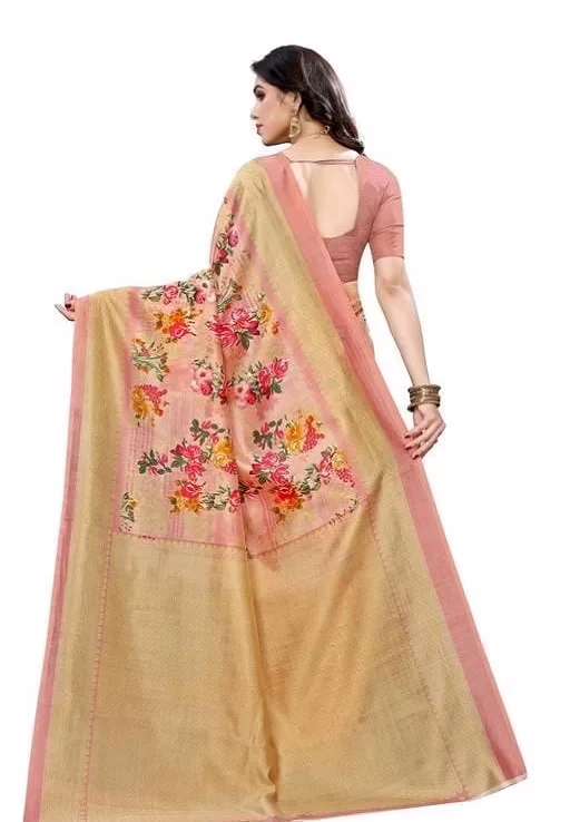 Sensational Floral Printed Khadi Silk Sarees