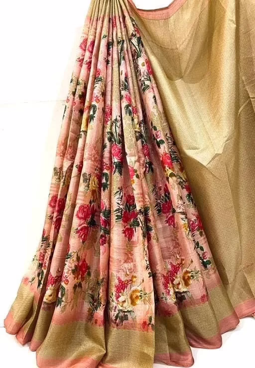 Sensational Floral Printed Khadi Silk Sarees