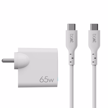 boAt 65 W GaN 3.1 A Multiport Mobile Charger with Detachable Cable??(White)