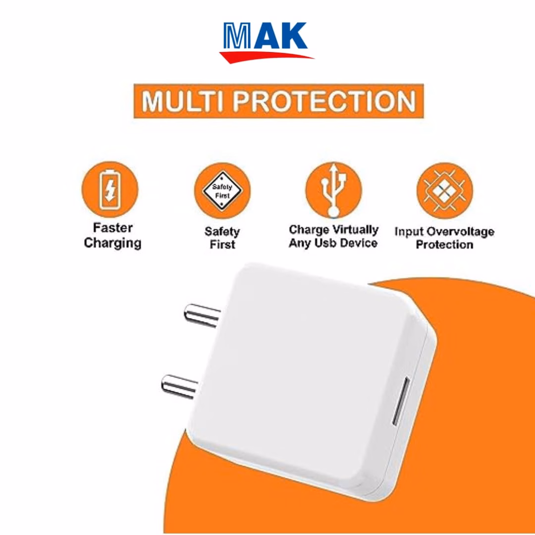 MAK 80 W SuperVOOC 6 A Mobile Charger with Detachable Cable??(White, Cable Included) - Image 3