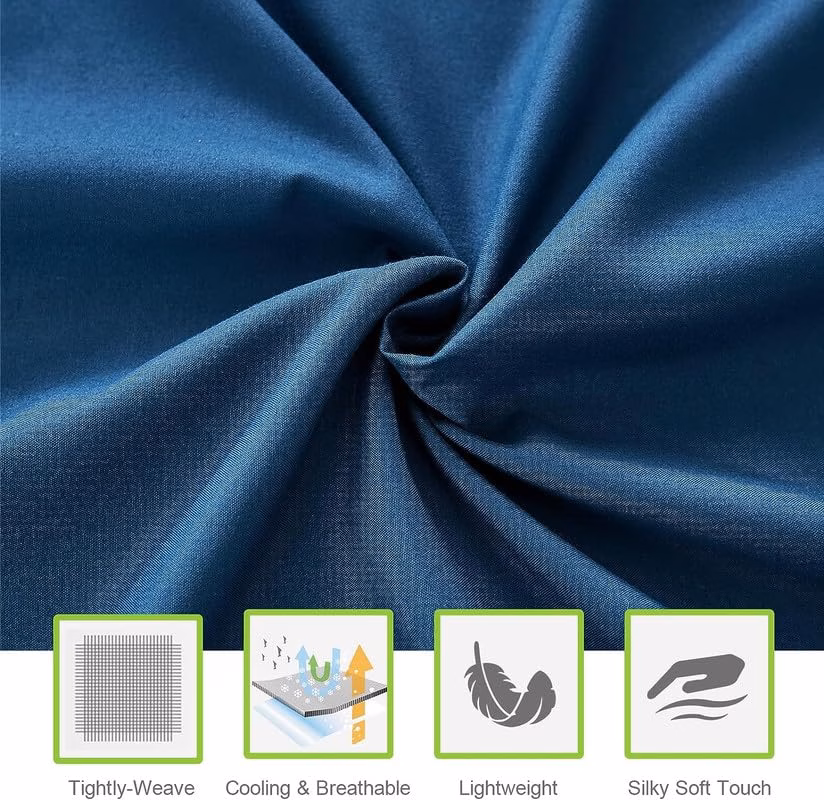 Seasons Bedsheet for Double Bed, (90x100 Inches, Navy Blue). - Image 4