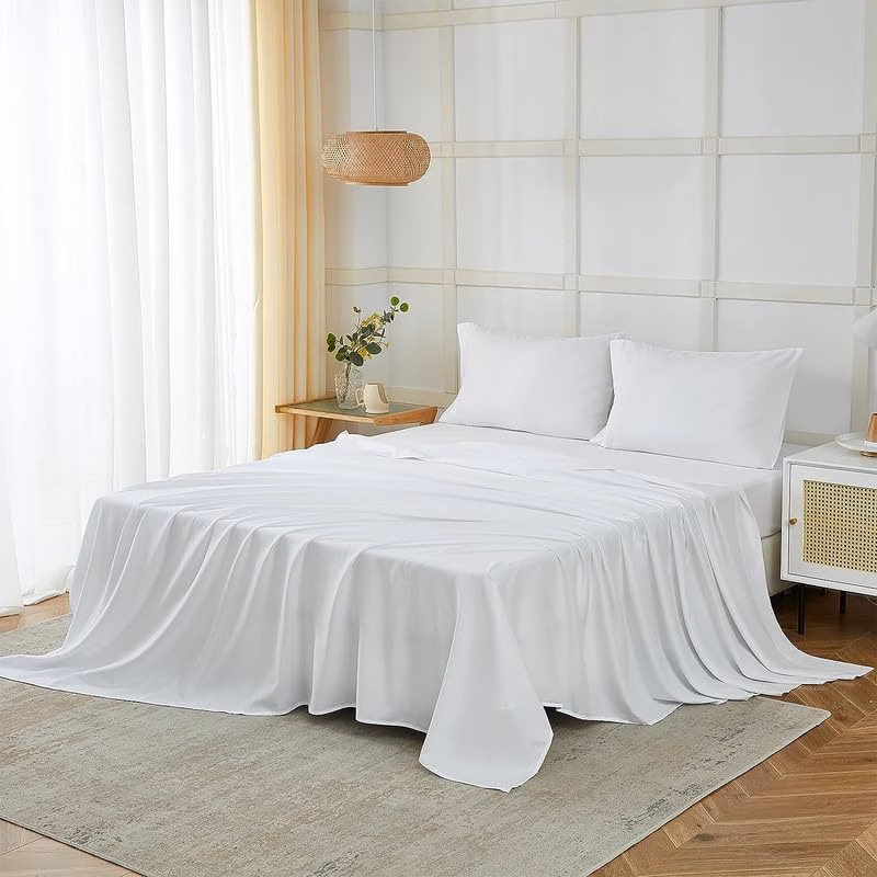 Seasons Bedsheet for Double Bed, (90x100 Inches, White Color) - Image 4