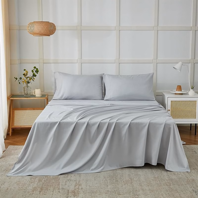 Seasons Bedsheet for Single Bed, (60x90 Inches, Light Grey) - Image 3