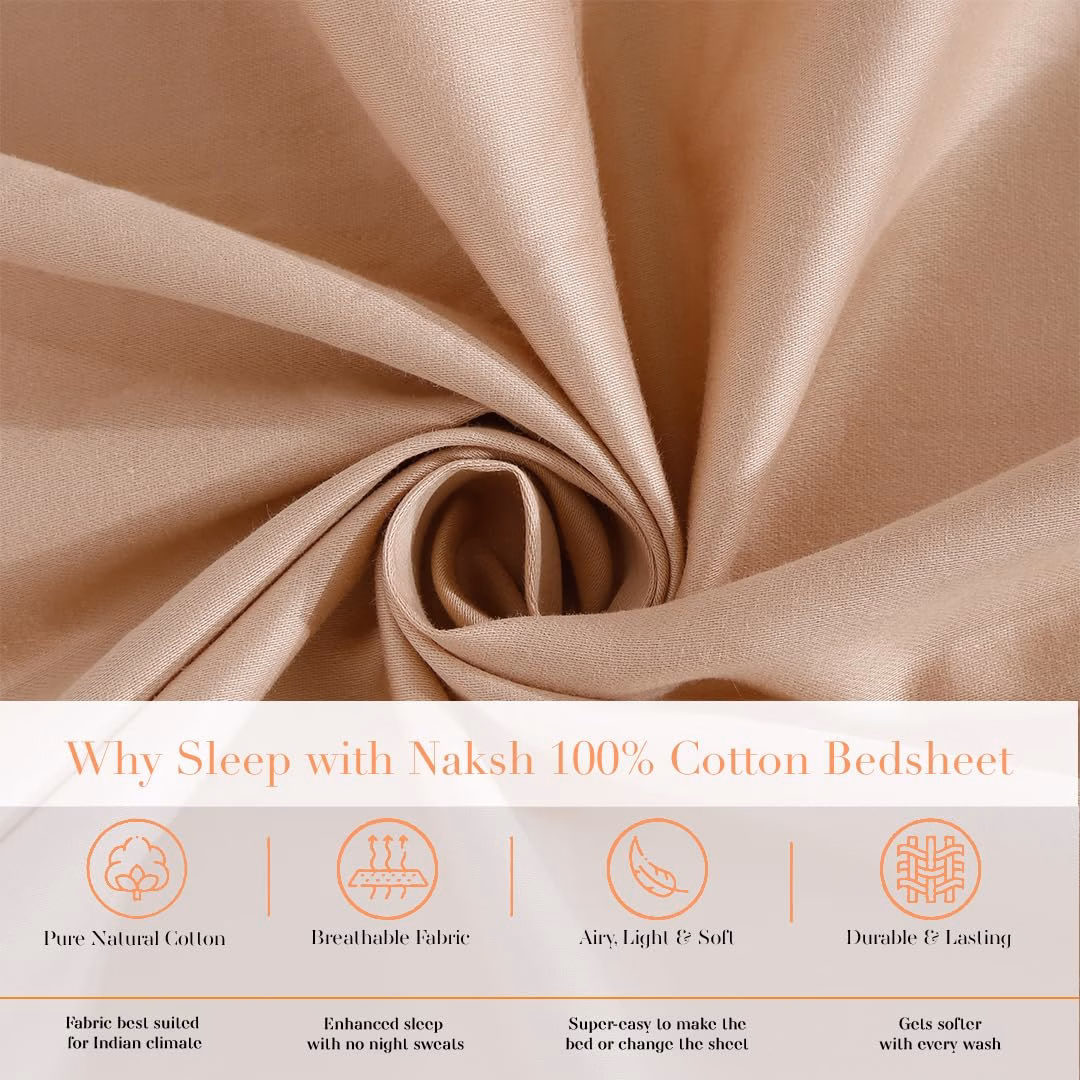 Seasons Apricot Bedsheets for Single Bed & 1 Pillow Covers - Image 4