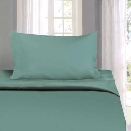 Seasons Aqua Green Bedsheets for Single Bed & 1 Pillow Covers