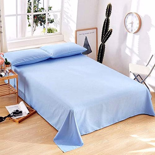Seasons Double Light Blue Bedsheet with 2 Pillow Cover