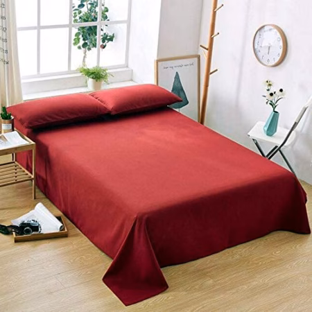 Seasons Double Maroon Bedsheet with 2 Pillow Cover