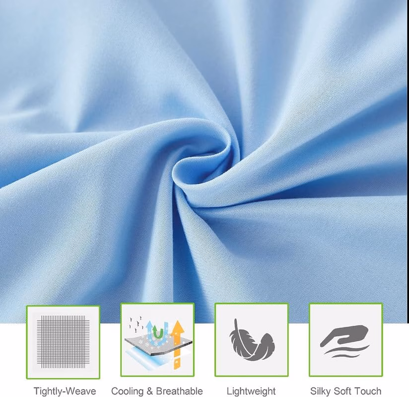 Seasons Bedsheet for Single Bed with 1 Pillow Cover, Sky Blue Color - Image 3
