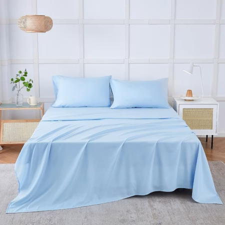 Seasons Bedsheet for Single Bed with 1 Pillow Cover, Sky Blue Color