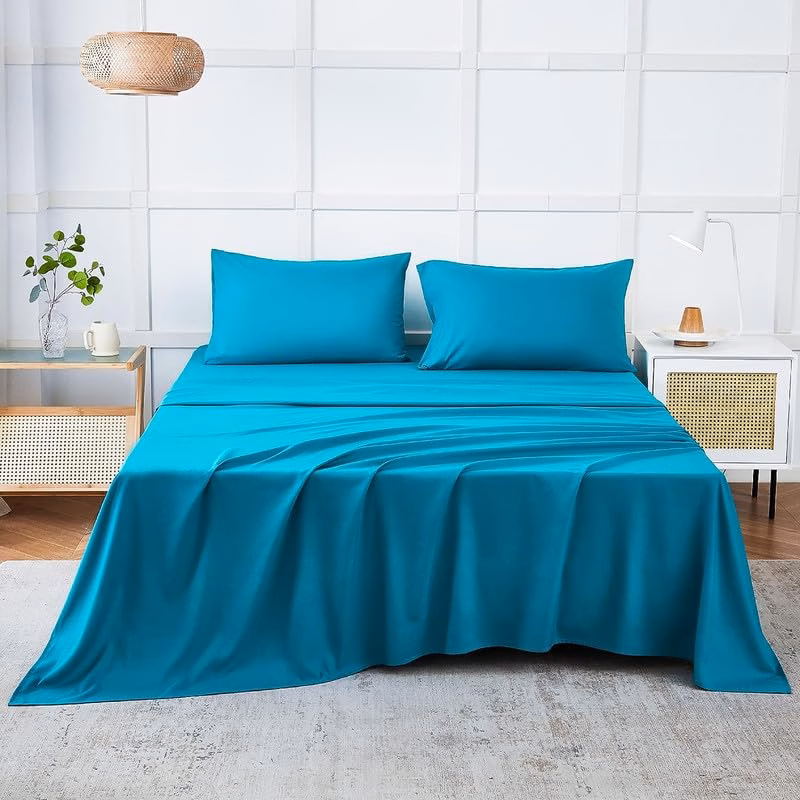 Seasons Bedsheet for Single Bed with 1 Pillow Cover, Teal