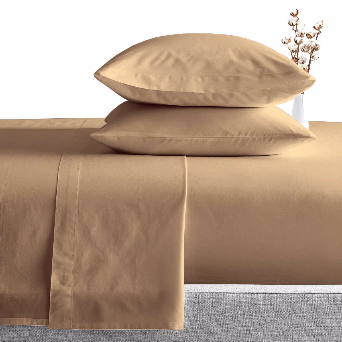 Seasons Cotton Double Bedsheet,2 Pillow Cover, Plain Camlin - Image 4
