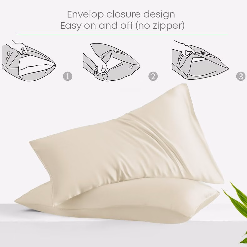 Seasons Ivory Silk Bedsheet Deep Pocket with Pillowcase - Image 4