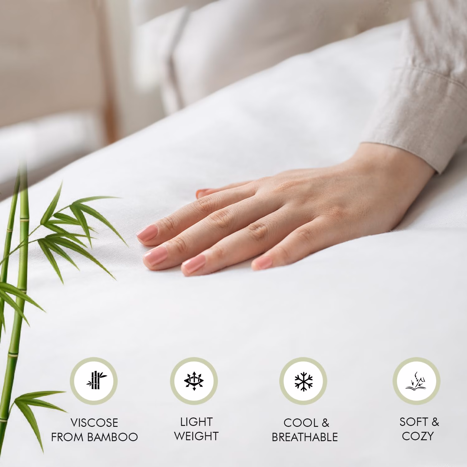 Seasons White Silk Bedsheet Deep Pocket with Pillowcase - Image 4