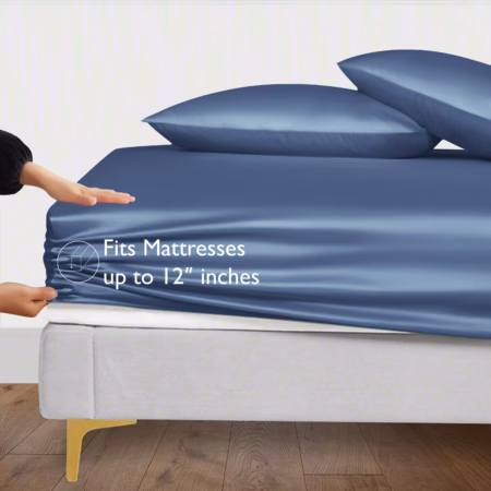 Seasons Silk Blue Colour Bedsheet with Deep Pocket