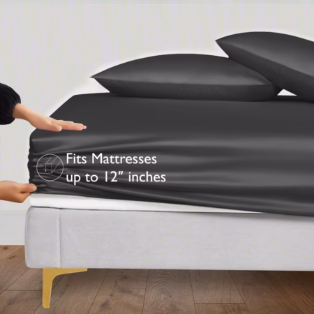 Seasons Silk Grey Colour Bedsheet with Deep Pocket