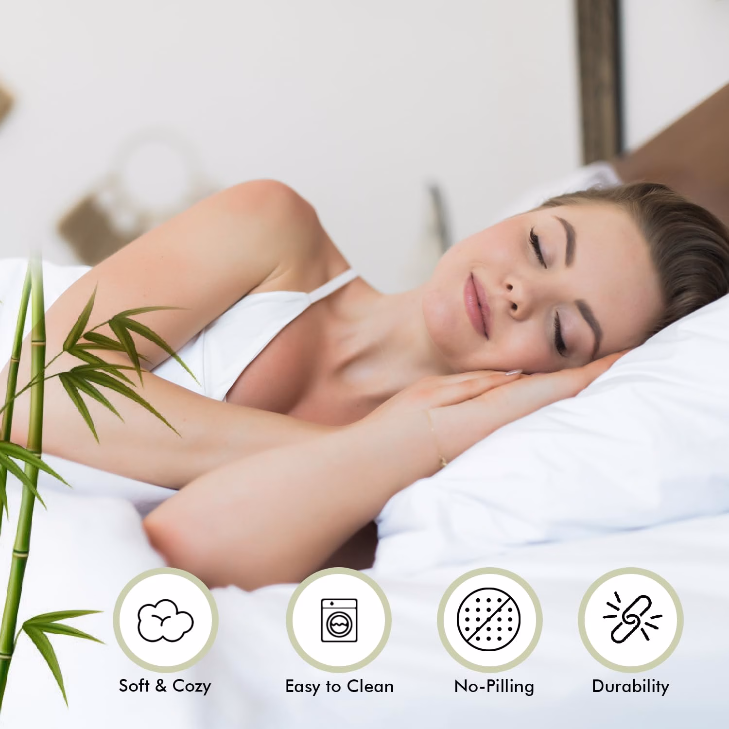 Seasons Silk White Colour Bedsheet with Elastic Pocket - Image 4