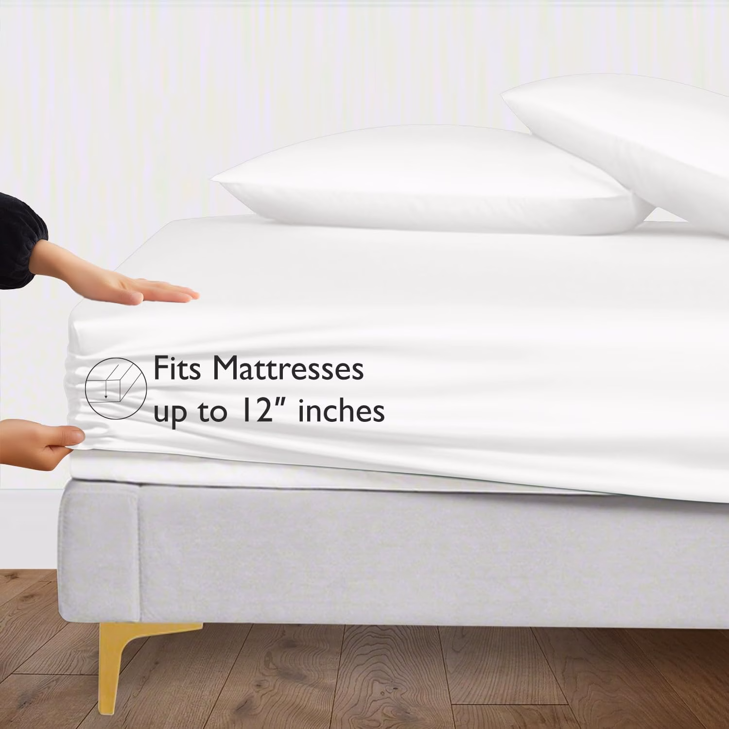 Seasons Silk White Colour Bedsheet with Elastic Pocket