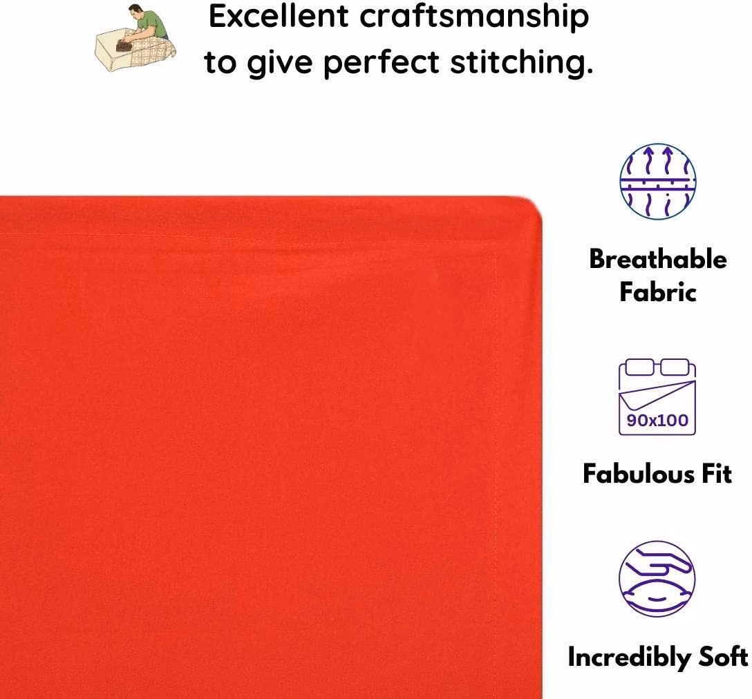 Seasons Double Bedsheet with 2 Pillow Covers,Red - Image 3