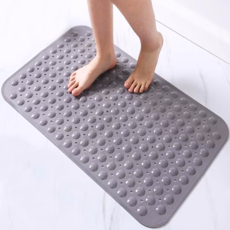 Seasons Soft-Pebble Anti-Slip Bathroom Shower Mat,Grey