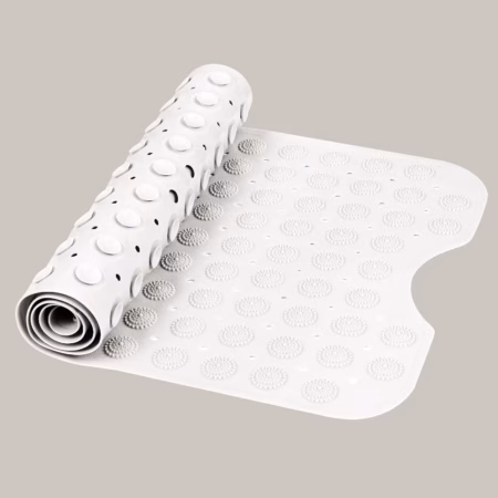 Seasons Anti Slip Bath Mat with Suction Cup, White