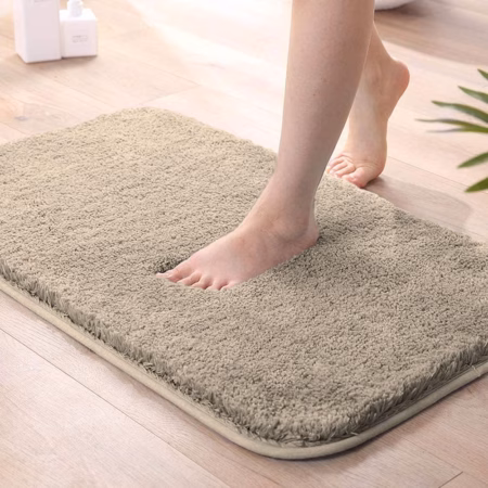 Seasons Microfiber Bath Mat For Bathroom Pack Of 1,Beige