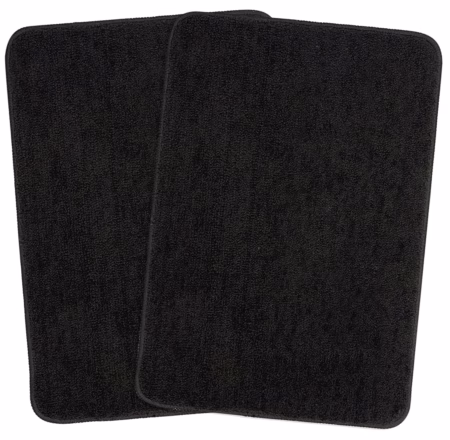 Seasons Microfiber Anti-Skid Bath Mat Pack of 2, Black
