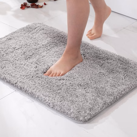 Seasons Microfiber Anti-Slip Bathmat Set, Grey