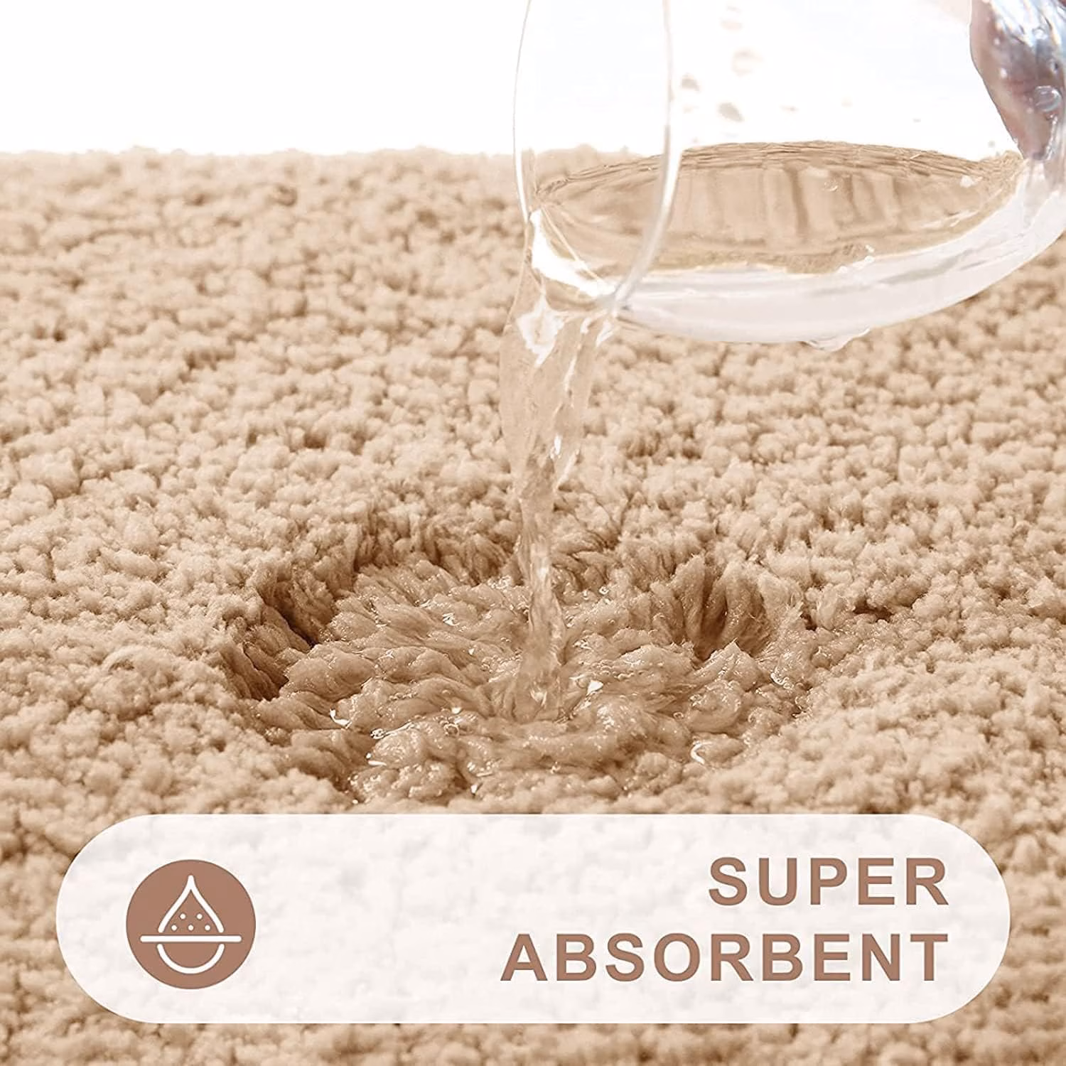 Seasons Microfiber Bath Mats for Bathroom, Beige - Image 4