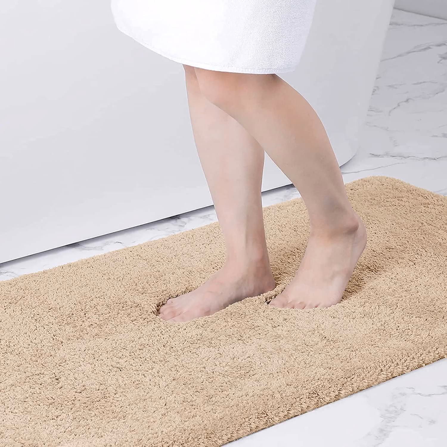 Seasons Microfiber Bath Mats for Bathroom, Beige