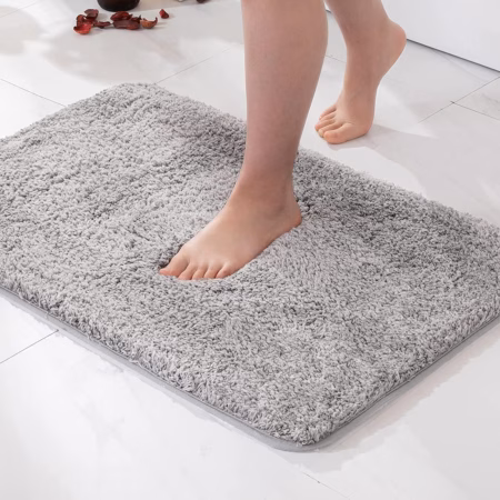 Seasons Microfiber Bath Mats for Bathroom, Grey