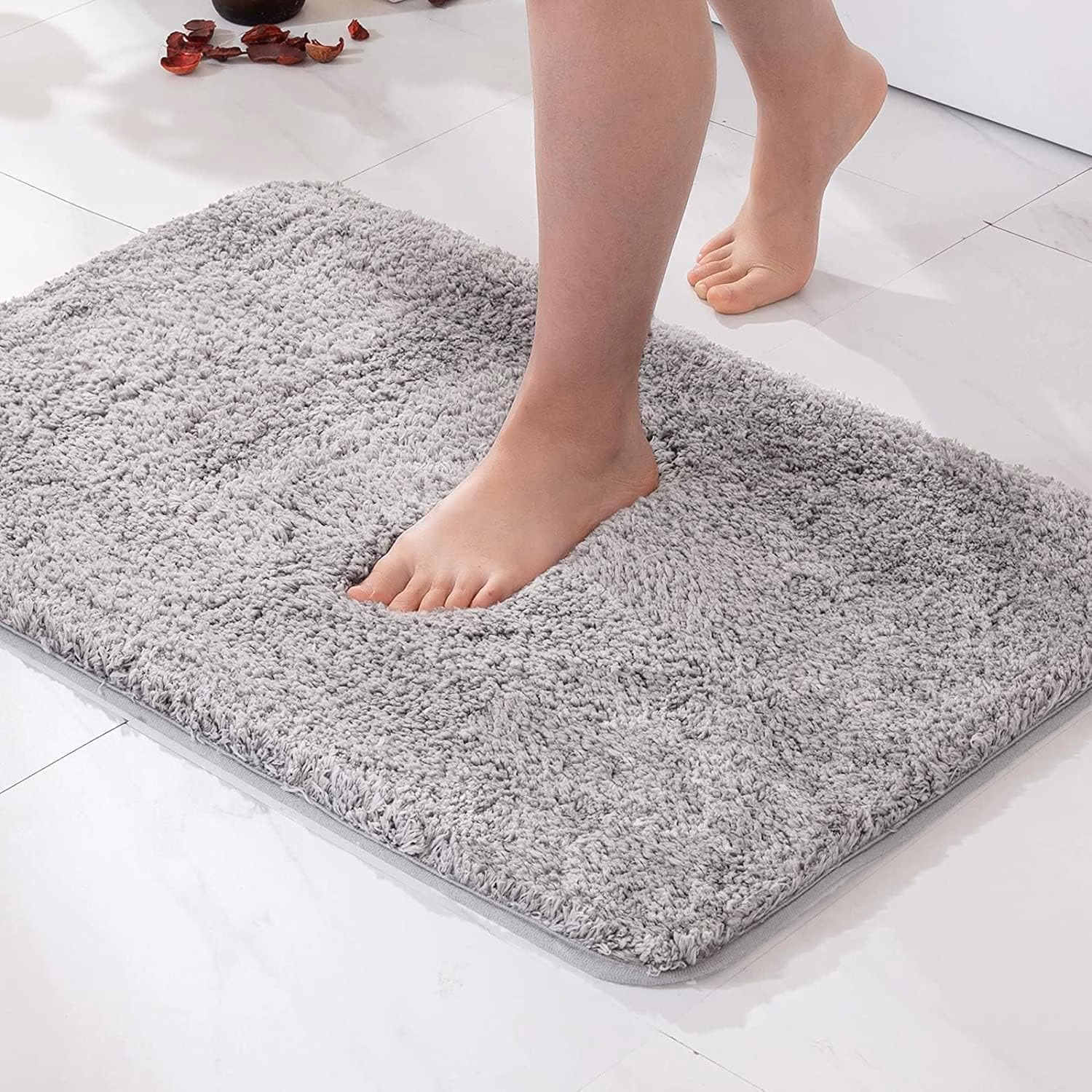 Seasons Microfiber Bath Mats for Bathroom, Grey