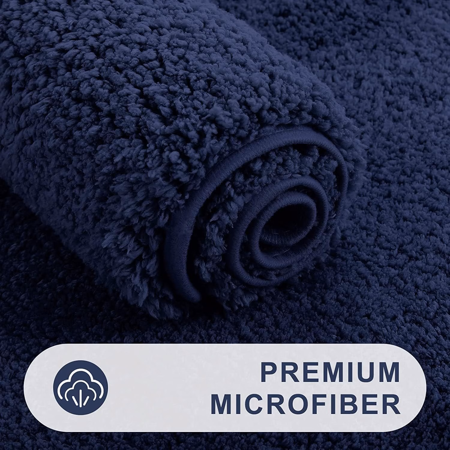Seasons Microfiber Bath Mats for Bathroom, Dark Blue - Image 3