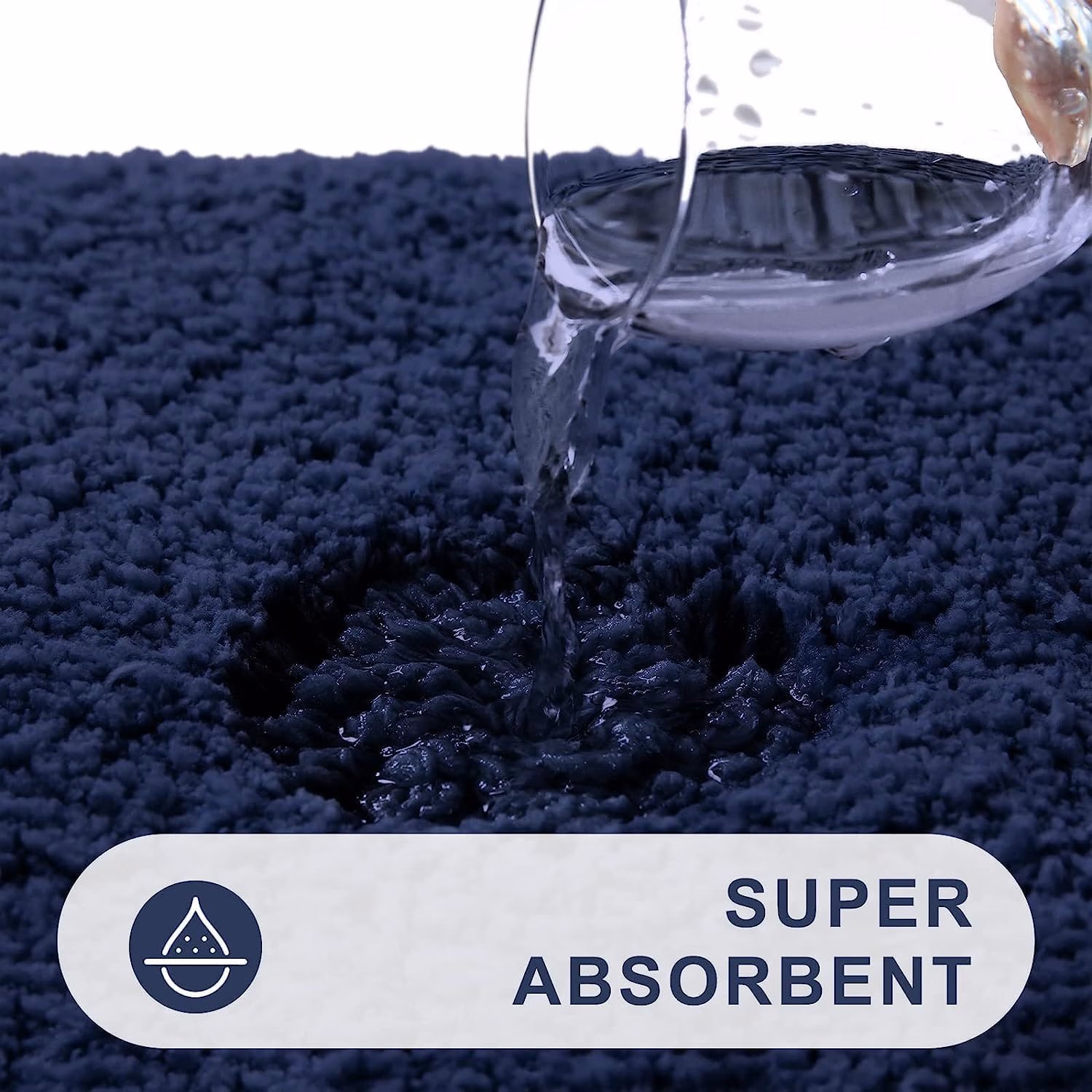 Seasons Microfiber Bath Mats for Bathroom, Dark Blue - Image 4